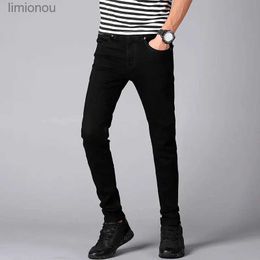 Men's Jeans Mens Skinny Jeans 2019 New Classic Male Fashion Designer Elastic Straight Black/White Jeans Pants Slim Fit Stretch Denim JeansL240119