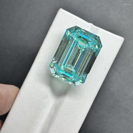 Loose Diamonds Meisidian 18X25MM 43 Carat Emerald Cut Large Size Light Aquamarine Moissanite Diamond Stone