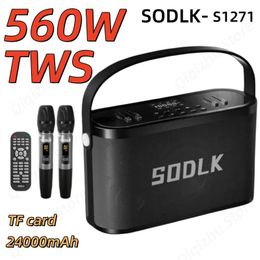 Speakers SODLK S1271 Portable 280W High Power Wireless MIC Bluetooth Speaker with HeavyBass Outdoor Home Singing HIFI Sound Quality USB