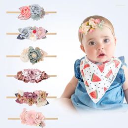 Hair Accessories Cute Baby Artificial Flower Headband Pearl Mesh Stretch Hoop Head Set For Girls Po Birthday Gifts