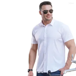 Men's Casual Shirts Boutique Men L-10XL Fashion Business Solid Colour Breathable Comfort Trend Leisure Plus Fertiliser Long Sleeve Shirt