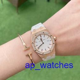 Audemar Pigue Luxury Watches Royal Oak 67651OR.ZZ.D010CA.01 Women's Watch Quartz Movement Rose Gold Watch 33mm Diameter FUN LJTP