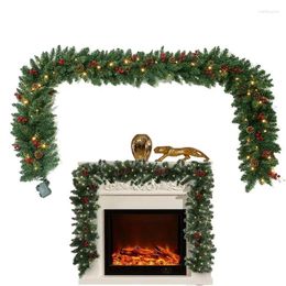 Christmas Decorations Garland With Lights Pre Lit LED Pine Portable Battery Operated For Mantle Window Kitchen