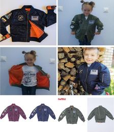 Herbst und Winter verdickte Fleece-Kinderpilot-MA-1-Jacke verdickter Babymantel Hip-Hop-CasualHip-Hop-Casual-Baseballjacke für Jungen/Mädchen große und mittlere Kinder