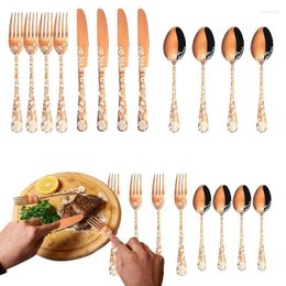 Dinnerware Sets 20 Pieces Stainless Steel Silverware Set Reusable Cutlery Multipurpose Tableware Knives Forks Dining Dinner