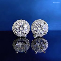 Stud Earrings Spring Qiaoer 2024 Round Full Diamond Classic Inlaid With Zircon For Women Noble And Elegant Temperament