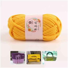 Yarn 1Pc T Shirt Bky Yarn For Hand Knitting Carpet Trap Cloghet Diy Bag Purse Blanket Soft Thick Cloth Trapillo Y211129 Drop Delivery Dhb9R