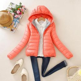 Women's Trench Coats Short Jackets For Women Cropped Yellow Hoodie Red Quilted Padded Woman Coat Feather Thick Padding Lightweight Puffer