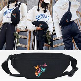 Waist Bags Chest Pack Pink Red Blue Butterfly Printing Unisex Running Belt Sports Bag Phone Travel Cross Shoulder Handbags