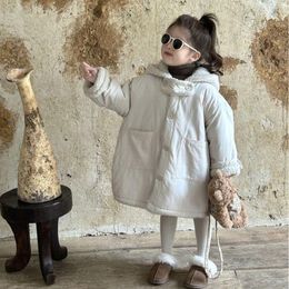Jackets Girl Coat 2024 Winter Children Korean Version Of Wear Girls Two-sided Lamb Wool Medium Long