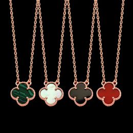 18K gold rose silver necklace 316L Stainless Steel ceramic black white red green pink blue Love Jewellery Women girl 46cm extender 4cm LL