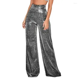 Active Pants Sparkly For Women Glitter Casual Trousers Shiny Night Out Clubwear Long Lounge Pant Loose Flare