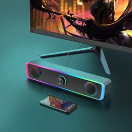 Speakers Bluetooth Speaker 4D Surround Soundbar Wired Computer Speakers Stereo Subwoofer Sound Bar for Laptop PC Theater TV Aux 3.5mm
