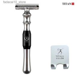 Electric Shavers Titan high quality shaving razor safety razor for men metal handlereplaceable blade razor machine for shaving Q240119