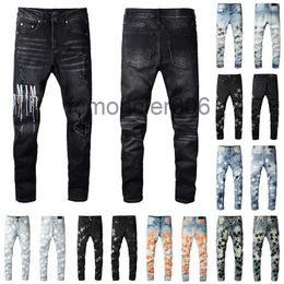 Mens Designers Jeans Distressed Ripped Biker Slim Straight Denim for Men s Print Womens Fashion Mans Skinny Pants 9LB3