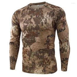 Men's T Shirts Autumn Quick Drying Camouflage T-shirt Breathable Long Sleeved Outdoor Hunting Hiking Camping And Mountaineeri