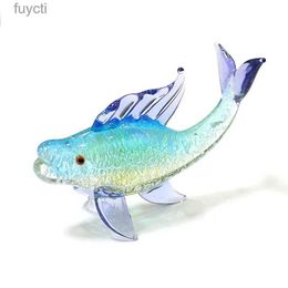 Arts and Crafts Silver Foil Craft Murano Glass Tropical Fish Figurines Cute Vivid Miniature Sea Animals Ornaments Holiday Party Gifts For Kids YQ240119