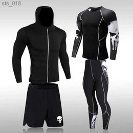 Jogging Clothing Men's Compression Sportswear Suits Gym Tights Training Clothes Workout Jogging Sports Set Running Rashguard Tracksuit For MenH24119