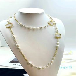 Designer Necklace Letter Pearl Necklace Fashion Women Necklaces Choker Chain Crystal Pearl Wedding Jewellery Love Gifts 10 Style