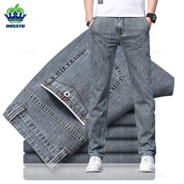 Stretch Skinny Jeans Men Fashion Casual Slim Fit Denim Designer Elastic Pants Grey Brand Trousers Male Large size 38 40 240118