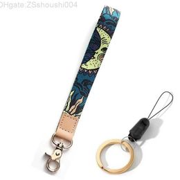 Off Keychain Hanging Rope Triangle Printing Pattern Broadband Clip Key Chain Mobile Phone Lanyard Wrist Strap Anti-lost Shoulder Band NB3J