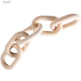 Arts and Crafts Wood Chain Decor Link Wall Wooden Hanging Knot Home Ornament Coffee Table Farmhouse Links Pendant Decorative Hand Carved Crafts YQ240119