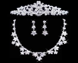 Twinkling Necklace Earrings Set Bridal Butterfly Crown Headpieces Tiaras Jewelry Accessories Wedding Party S0078762442