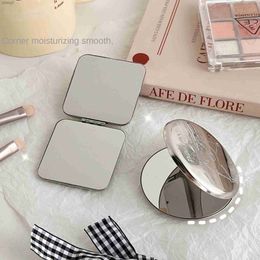 2PCS Mirrors 1Pcs Stainless Steel Makeup Mirror Portable Small Mirror Ins Handheld Double-sided Folding Mirror Beauty Tool New