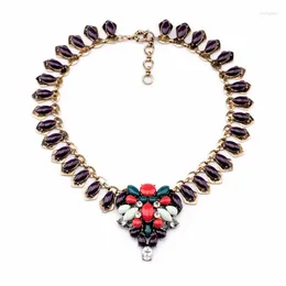Choker Bulk Price Colorful Jewelry Of The Most Women Resin Plant Shiny Gold Color Necklace