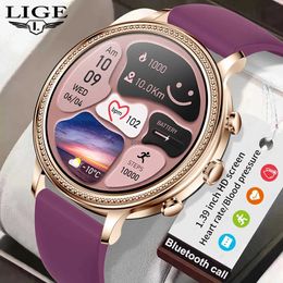 Smart Watches LIGE Luxury Smart Watches For Women Bluetooth Call Connected Phone Women Watch Health Monitor Sports Smartwatch 2023 Women Gift