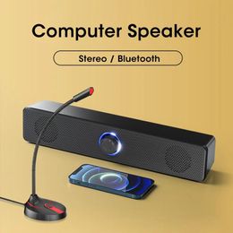 Speakers Desktop PC Speaker With Microphone Computer Speakers Bluetooth Wired Mic 4D Surround AUX Soundbar Stereo Subwoofer Sound Bar