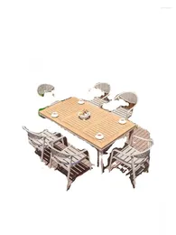 Camp Furniture Outdoor Table And Chair Villa Courtyard Balcony Aluminium Alloy Leisure Waterproof Sunscreen Garden