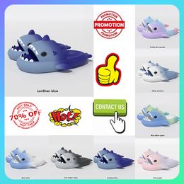 Designer Casual shark Slides Slippers Men Woman anti rainbow fashion slip wear-resistant Light weight breathable Low cut super soft sandals size36-45