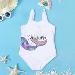 One-Pieces 2-7Y Baby Girls Kids Print Swimsuits Summer Beach Bikini Swimwear Funny Bathing Suits Holiday Clothes Creative Girl Swim Outfits H240508