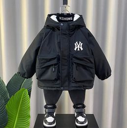 WY kids designer clothes boy Down cotton jacket zip up bear fleece Jackets children coat