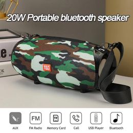 Speakers TG Bluetooth Speaker Portable Outdoor Loudspeaker Wireless Mini Column 3D 20W Stereo Music Surround Support FM TFCard Bass Box