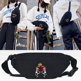 Waist Bags 2024 Chest Bag Skull Love Print Casual Outdoor Sports Cross Pack Pouch Ride Gym Hiking Running Shoulder