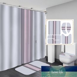New Shower Curtains Cosmetics Perfume and Flower 3d Curtain 4pcs Set Custom Hooks Printed Decor Bathroom Waterproof Cover Screen