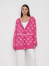 Women's Sweaters Women's European American Sweater Love Jacquard Sweater Cardigan Autumn