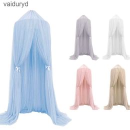 Mosquito Net Nordic Princess Crown Dome Tent Mosquito Net 7-layer Mesh Bed Curtain Children's Room Decoration Girl Pink Crib Canopy Beds Kidsvaiduryd