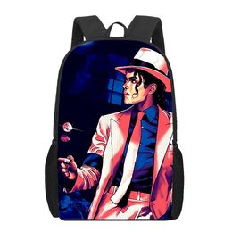 Bags Superstar Michael Jackson Printed Backpack Boys Girls Kids School Bags Teenager Laptop Backpack Women Men Casual Travel Rucksack