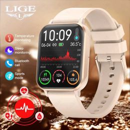 Smart Watches LIGE Smartwatch 2023 for Woman Smart Watches Women Rose Gold Wrist Watch I68 Bluetooth Call Fitness Watch for Android iOS iPhoneL2401