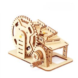 Craft Tools 3D Wooden Marble Run Puzzle Toys Children Assembling Constructior Blocks Models To Build DIY Jigsaw Iron Ball Mechanical Track YQ240119