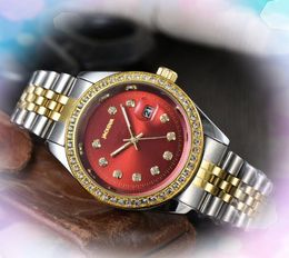 Famous classic three pins design watch Luxury Fashion Crystal Diamonds Men Watches Women Quartz Movement Ladies Stainless Steel Band Wristwatch Gifts