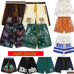 Men'S Shorts Rhude Designer Mens Summer Fashion Sports Beach High Quality Street Hip Hop Style Mti Us Size Drop Delivery Apparel Clot Dhvft
