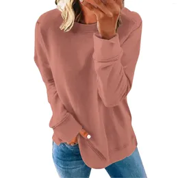 Women's Hoodies Womens Casual Round Neck Sweatshirt Long Sleeve Top Cute Pullover Loose Version Sweater Distressed Women