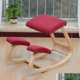 Other Furniture Original Ergonomic Kneeling Chair Stool Home Office Rocking Wooden Computer Posture Design9151448289B Drop Delivery Ga Dhl4Z