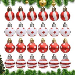 Party Decoration 24pcs Christmas Tree Balls Mini Painted Decorations Ball Ornaments Supplies 2024