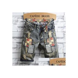 Jeans da uomo Nuovi jeans moda estiva Personalità da uomo Pantaloncini di jeans retrò Pantaloni Designer Hole Drop Delivery Abbigliamento Abbigliamento da uomo Dhznf