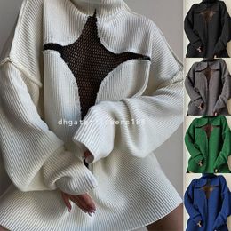 Frauen Pullover 2024 Neue Sexy Mesh Perspektive Urlaub Lose Stricken Aushöhlen Pullover Persönlichkeit Mehrfarbige Pullover Frauen